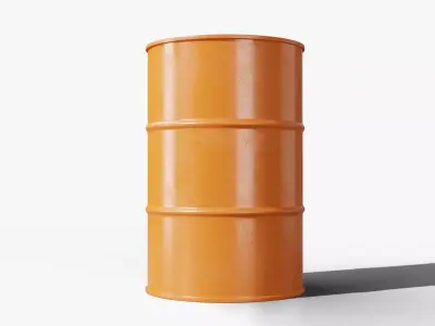 Steel Barrel - Orange - Clean 3D model