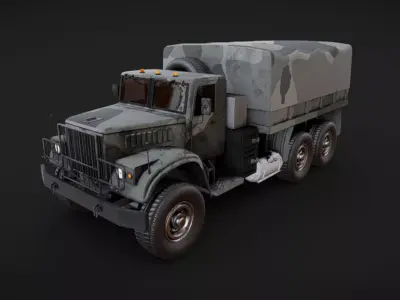 Military Transport Truck  Low-poly 3D model