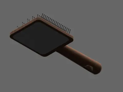 Comb 2 wooden brush Free 3D model