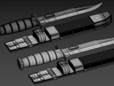 Knife samurai camouflage 3D model