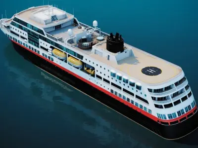 Arctic Cruiseship - Cruiseferry Low-poly 3D model