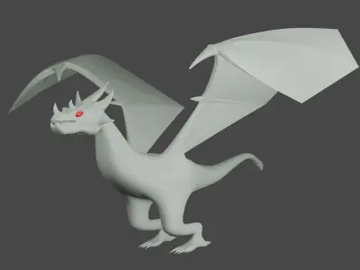 Dragao dragon with wings 3D model