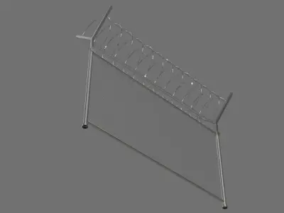 Barbed Wire Fence 1A Low-poly 3D model