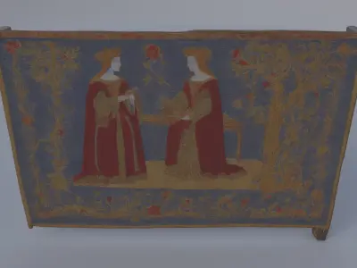 Embroidered Wall Tapestry 3D model