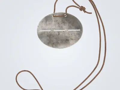 Dog Tag WWI Low-poly 3D model