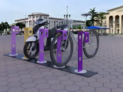 Bicycle parking Low-poly 3D model
