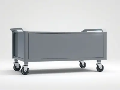 Ergonomic Aviation Grey Field Cart with LED Low-poly 3D model