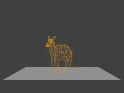 kangaroo made in blender Low-poly 3D model