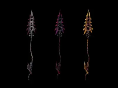 Bone Spear Low-poly 3D model