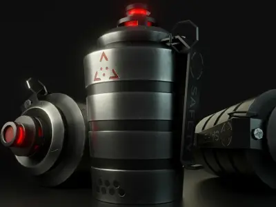 Hardsurface Sci-fi grenade  Free low-poly 3D model