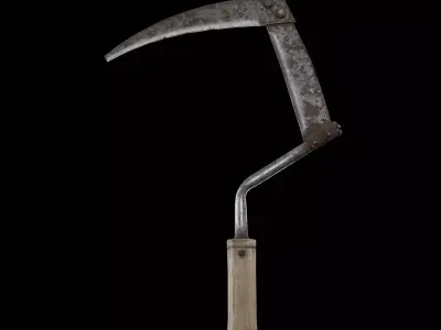 Rusty scrap sickle Low-poly 3D model