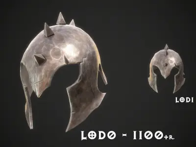 Orc Helmet 01 Low-poly 3D model