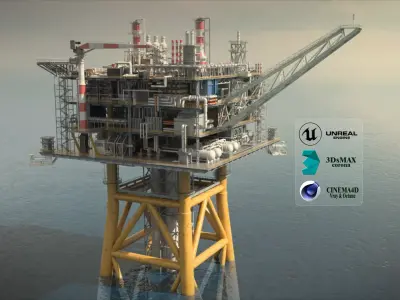 Solan oil platform 3D model