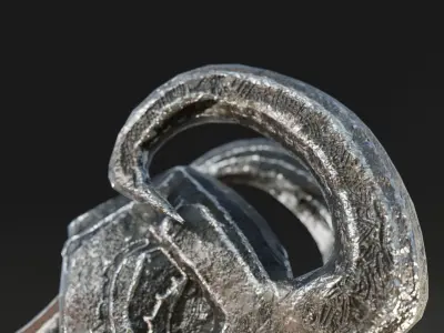 Battle Axe Medieval Stylized Game Ready Low-poly 3D model