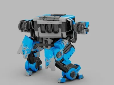military robot  rigged character 3D model
