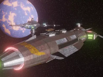 Invictus Class Battleship Free low-poly 3D model