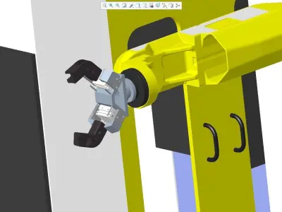 CNC One-to-two intelligent warehousing and processing unit 3D model