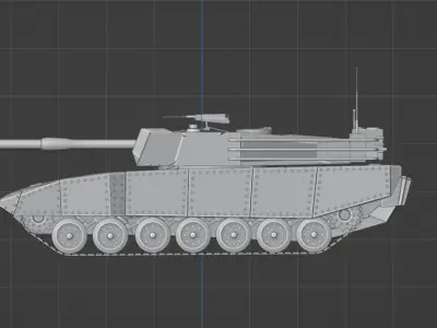 Modern Tank Low-poly 3D model