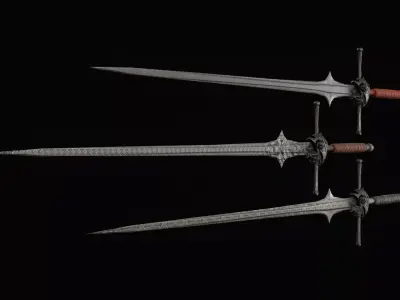 Death Knight Longsword Low-poly 3D model