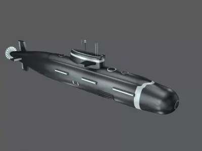 submarine 3D model by dibacgi from CGTrader (UV Mapped)