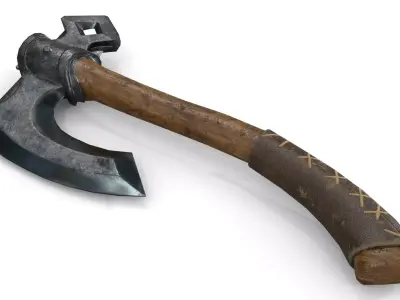 Viking Axe Low-poly 3D model 21