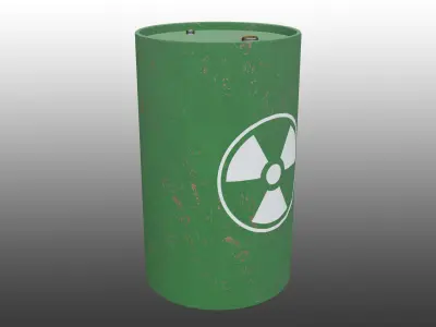 Rusty Radiation Waste Barrel Low-poly 3D model