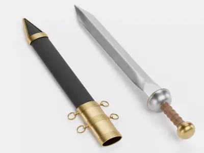 Gladius with Sheath - Roman Armor Equipment 3D model