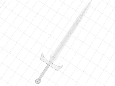 Warrior Medieval Sword Low-poly 3D model