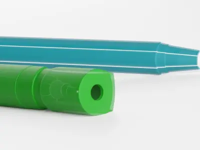 Pencil two pens Free low-poly 3D model