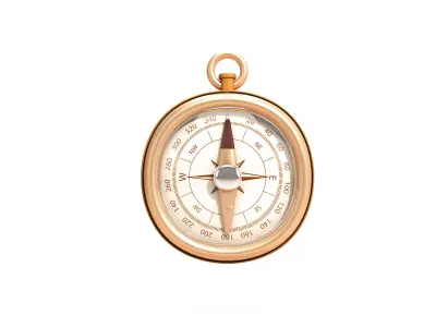 Compass  Low-poly 3D model