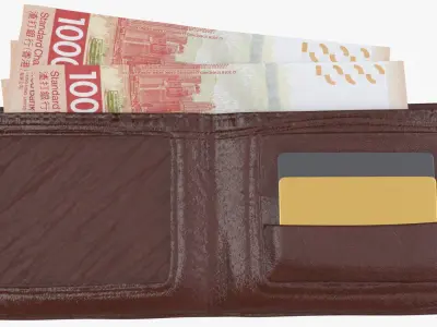 HongKong 1000 Dollars Wallet Money Purse 3D model