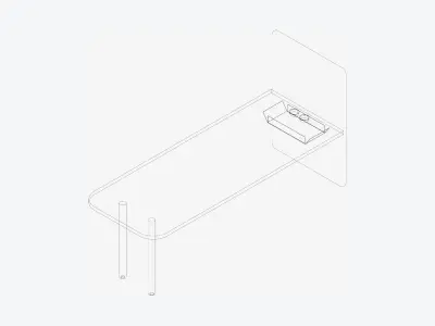 Furniture - Panel - Contemporary - Flame - Sofa Low-poly 3D model