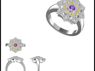 JCD Format  Antique wedding rings files jewelry 3D print model