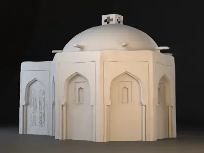 Old Eastern Building  Low-poly 3D model