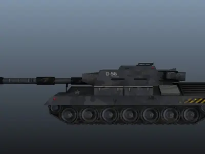 Simple Tank Low-poly 3D model by cerberus