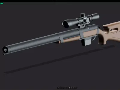 Sniper Weapon Low-poly 3D model purchase