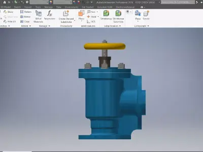 Assembly of Feed Check Valve 3D model