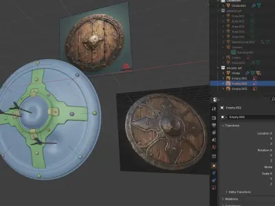 war shield Low-poly 3D model buy