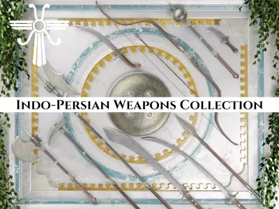 Ancient Collection Indo Persian Weapons Set 3D Model Pack