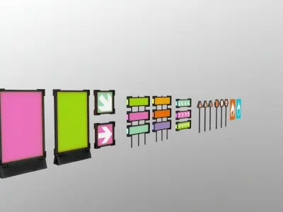 Sci-Fi Signs Low-poly 3D model