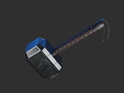 Mjolnir - Thor Hammer - Ready to print 3d model 3D print model Low-poly 3D model