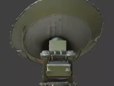 Military Surveillance Radar Station 3D Model Low-poly 3D model