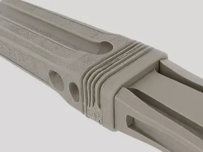 Broken Industrial Pipe Wrench for 3D print Free low-poly 3D model