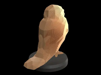 Parametric Owl Low-poly 3D model