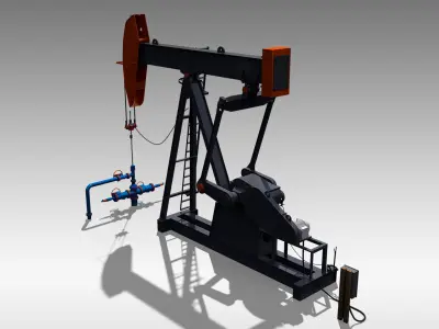 Beam Balanced Pumpjack 3D model