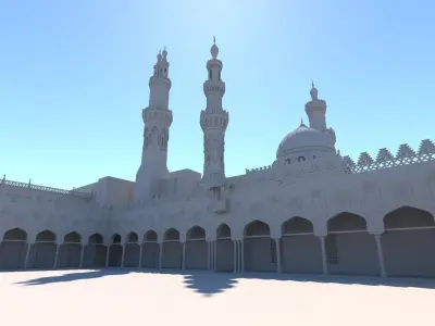 3D Al Azhar Al sharef mosque  Cairo Egypt model 3D model