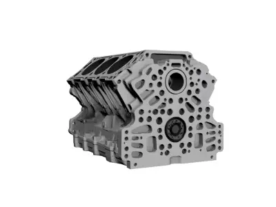 Realistic Engine Block Automotive Motor Part 3D model
