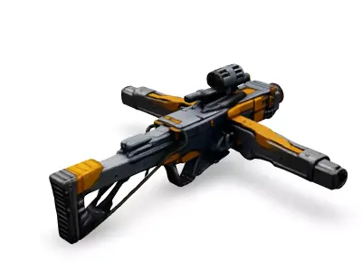 SciFi Futuristic Assault Rifle Low-poly 3D model
