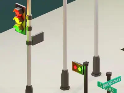 Low Poly City Assets - Low poly game assets - game props Low-poly 3D model
