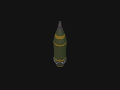 Artillery Projectile Low-poly 3D model